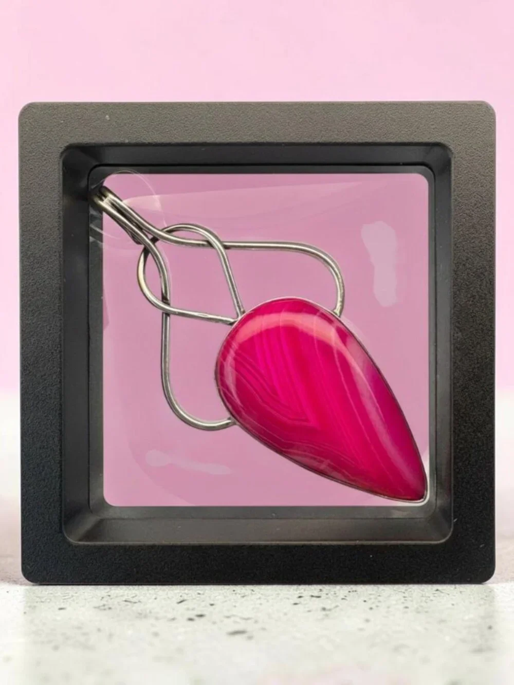 Pink Botswana Agate 925 Silver Plated Handmade Pendant 2.7